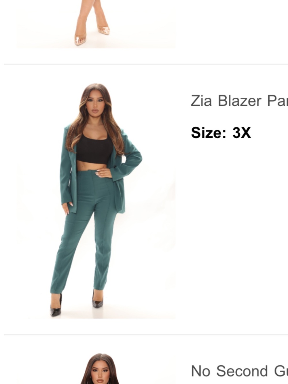 Fashion Nova Teal Women's Blazer Set - Picture 2 of 2